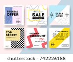modern promotion square web... | Shutterstock .eps vector #742226188
