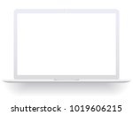white open laptop with blank... | Shutterstock .eps vector #1019606215