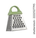 A Metal Grater With A Green...
