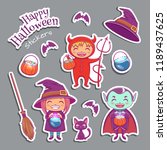 set of cute stickers witch... | Shutterstock .eps vector #1189437625