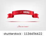 we are hiring text on red... | Shutterstock .eps vector #1136656622