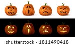 halloween carved spooky pumpkin ... | Shutterstock .eps vector #1811490418