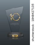 top 10 award trophy. glass... | Shutterstock .eps vector #1848427135