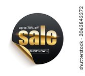 sale shiny gold word on black... | Shutterstock .eps vector #2063843372