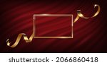 gold frame with golden silk... | Shutterstock .eps vector #2066860418