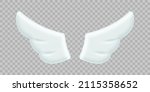 3d white two angel wings vector ... | Shutterstock .eps vector #2115358652