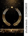 gold laurel wreath  stars and... | Shutterstock .eps vector #2154538035