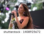 Small photo of Napa, CA/USA: 5/25/19: Madison Beer performs at BottleRock. Her song "Hurts Like Hell" featuring rapper Offset was a Top 40 hit in the USA in 2018.