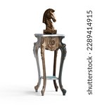 Classic statue table with horse ...