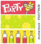 cocktail beach party. vector... | Shutterstock .eps vector #456579838