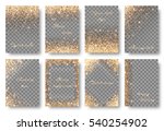 set of backgrounds with golden...