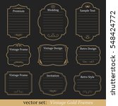 vector set of vintage gold... | Shutterstock .eps vector #548424772
