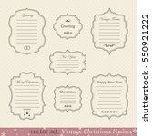 vector set of vintage christmas ... | Shutterstock .eps vector #550921222