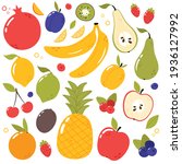 fresh  tasty fruits set.... | Shutterstock .eps vector #1936127992