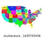 map of usa with regions.... | Shutterstock . vector #1659745438