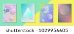 holographic cover set fluid for ... | Shutterstock .eps vector #1029956605