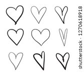hand drawn grunge hearts on... | Shutterstock .eps vector #1270618918