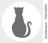 cat silhouette web icon | Shutterstock . vector #733153405