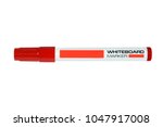 Whiteboard red marker isolated on white background