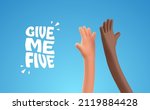 high five 3d cartoon hands... | Shutterstock .eps vector #2119884428