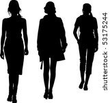 silhouette teenagers girls | Shutterstock .eps vector #53175244