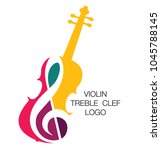 musical logo. silhouette of a... | Shutterstock .eps vector #1045788145