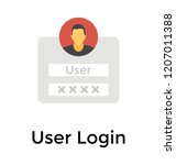username and password for user... | Shutterstock .eps vector #1207011388