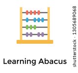 primary learning from abacus  | Shutterstock .eps vector #1305689068