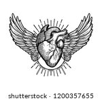 decorative naturalistic heart... | Shutterstock .eps vector #1200357655