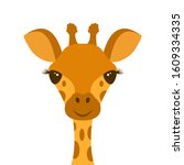 Cute Giraffe Head Isolated On...