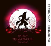lettering happy halloween with... | Shutterstock .eps vector #2040786188