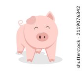 happy pig isolated on white... | Shutterstock .eps vector #2119076342