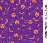seamless violet halloween... | Shutterstock . vector #476616988