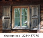 The Window Of The Old Wooden...