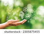 Small photo of Environment Earth Day hands holding earth environmentally sustainable Save Earth. the Environment World Earth Day concept