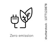 zero emission vector line icon. ... | Shutterstock .eps vector #1377123878