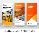 orange abstract shapes modern... | Shutterstock .eps vector #500218585