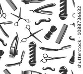 barbershop seamless pattern ... | Shutterstock .eps vector #1088736632