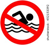 No Swimming Hazard  Warning Sign