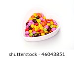 Colorful Candy Beans In Heart...
