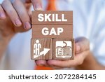 Small photo of Concept of Skill Gap. Limitation of knowledge. Absence of skills and literacy.