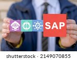 Small photo of SAP - Business process automation software and management software concept. ERP enterprise resources planning system. SAP enterprise software to manage business operations and customer relations.