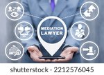 Small photo of Mediation lawyer concept. Negotiation Arbitration Mediation. Business Mediate. Mediator service dispute resolution. Conciliator settlement of conflict.