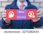 Small photo of New Skills Knowledge Webinar Training Business Internet Technology Concept. Skills improvement and personal development. Power skills. Soft skill,thinking skill, digital skill.