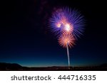 Purple and Orange Fireworks Bursts for a July 4th Celebration