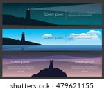 lighthouse on the rock with sea ... | Shutterstock .eps vector #479621155