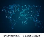 abstract mash line and point... | Shutterstock .eps vector #1135582025