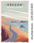 Oregon Retro Poster. Usa Oregon ...