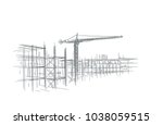 Construction Site Line Sketch ...