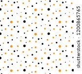 black and orange dots on white... | Shutterstock .eps vector #1200865765